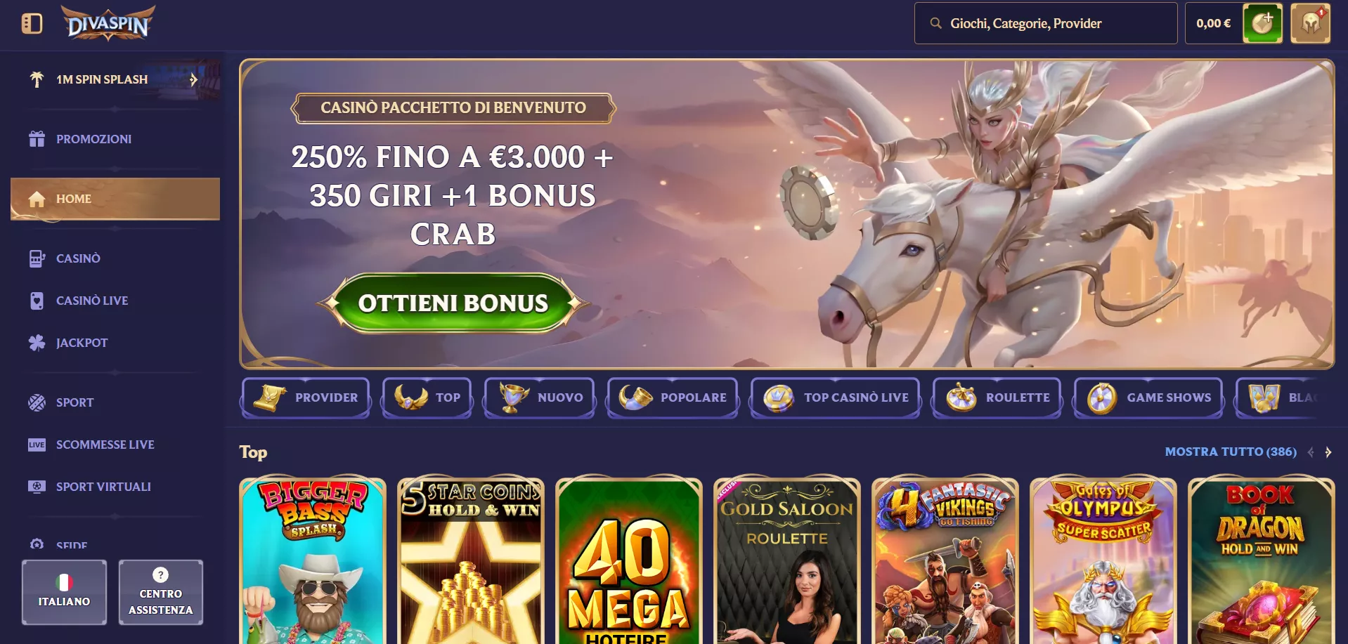 DIvaspin Pagina principale